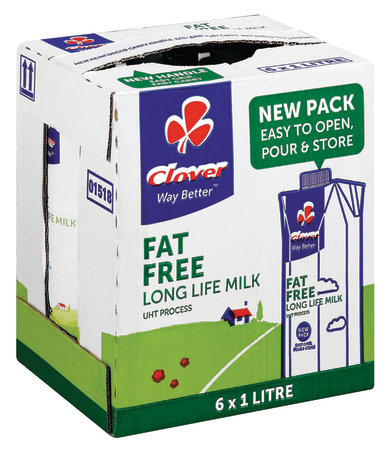 Clover Fat Free Milk x6 Pack